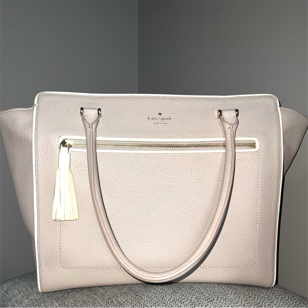 Kate Spade Chester Street Allyn satchel genuine leather beige/cream - Picture 2 of 11